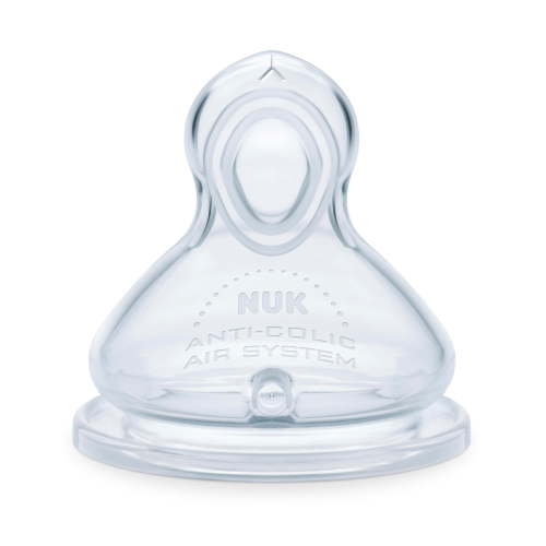 NUK Smooth Flow Anti-Colic Nipples, Size 1 (0+ Months), 2-Pack, Silicone