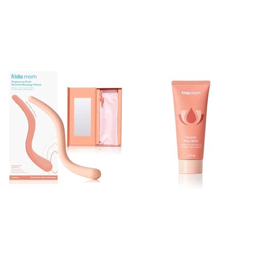 Frida Mom Prepare-to-Push Perineal Massage Wand + Stretch Prep Balm | Massage + Stretch Perineum to Reduce Risk of Tearing