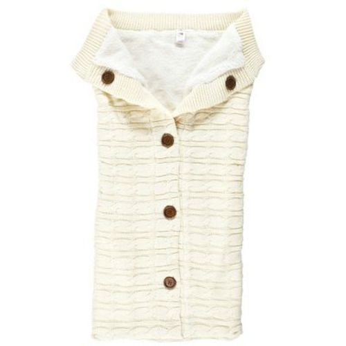 Hudson Baby Unisex Baby Faux Shearling Knitted Baby Lounge Stroller Wrap Sack, Cream, One Size