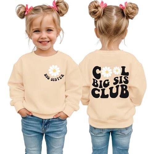 Big Sister Sweatshirt for Toddler Baby Girls Big Sis Pullover