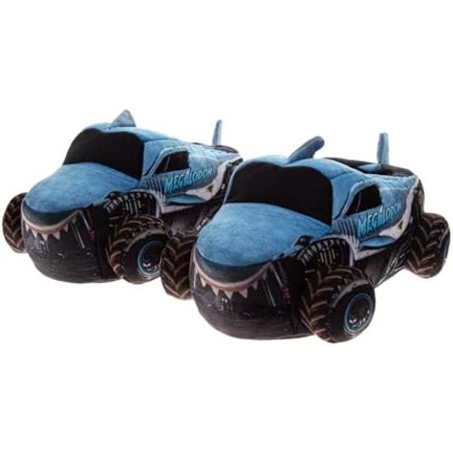 Josmo Monster Jam Slipper 3D Monster Truck Plush Slippers for Boys Warm Slip-On House Shoes Grave Digger Megalodon El Toro Loco Size: 5-10 Toddler 11-13 Little Kid
