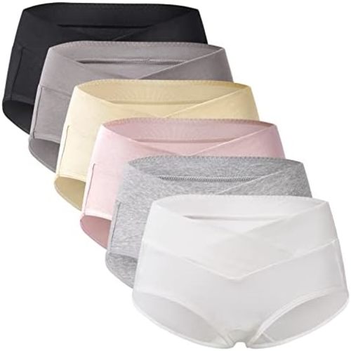 Mama Cotton Women's Under The Bump Maternity Panties Pregnancy Postpartum Maternity Underwear Multi-Pack