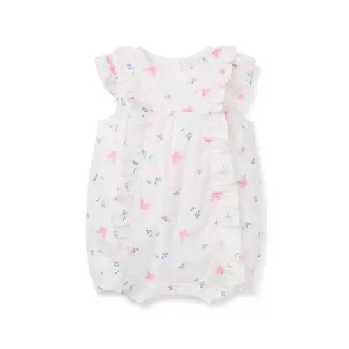 Baby White Butterfly Floral Baby Butterfly Ruffle Romper by Janie and Jack