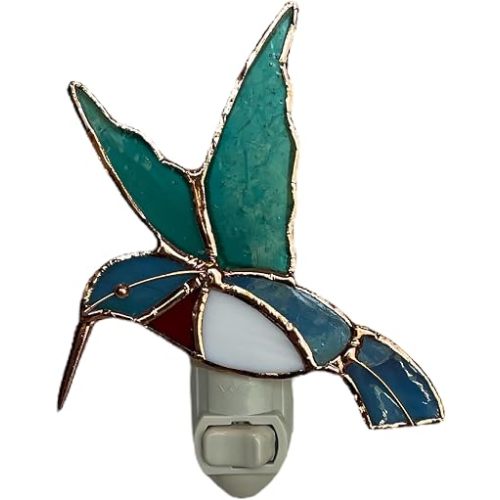 Hummingbird Plug-in Night Light - Stained Glass Nightlight