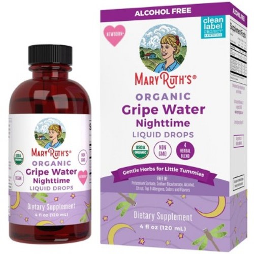 MaryRuth's Infant Gripe Water Nighttime Drops, Unflavored, Org, 4 oz