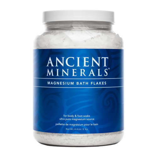 Ancient Minerals Magnesium Bath Flakes for Soaking and Muscle Relief, Unscented, 4.4 lbs