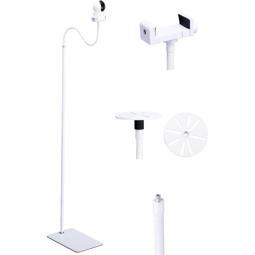 80"-31" Tall White Floor Holder Stand Mount for Security Cameras, 3.2lbs Base,Height Adjustable 31.5-80",Compatible with Baby Camera Monitor/Security Cameras/Pet Camera