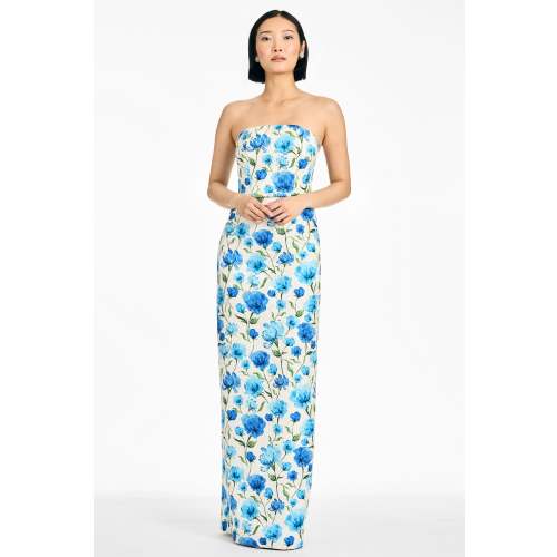 SOPHIA GOWN in SAPPHIRE POPPIES | Sachin & Babi