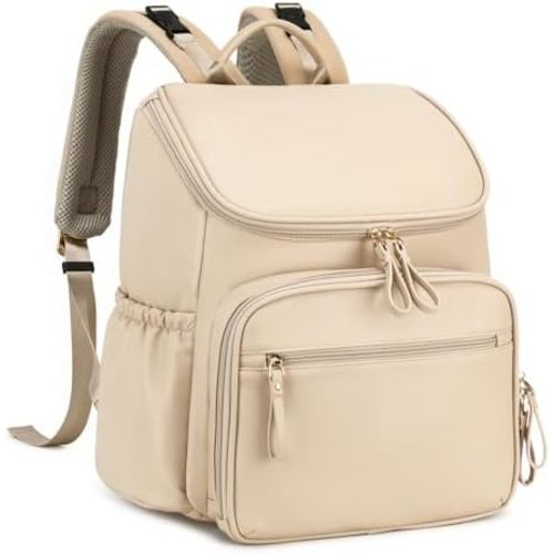 LORADI Lightweight Diaper Bag Backpack, Baby Shower Gifts, Beige