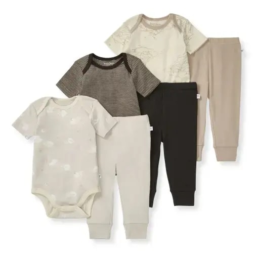 Swaying Branches Organic Short Sleeve Bodysuit & Pant Set 3 Pack