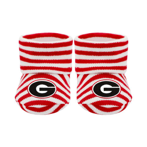 Georgia Bulldogs Striped Booties | College Baby
