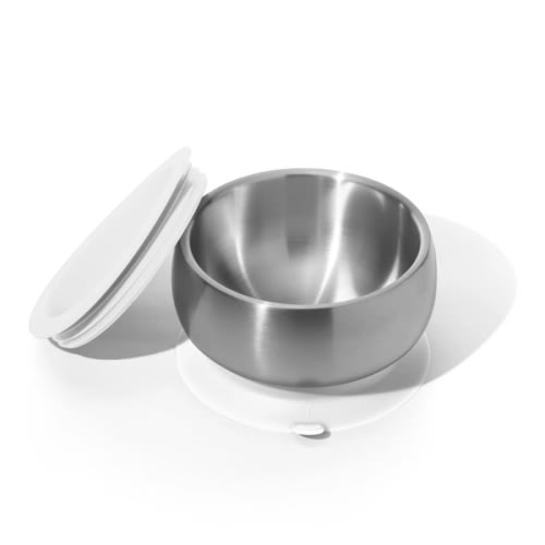 Avanchy Stainless Steel Baby Bowl, White