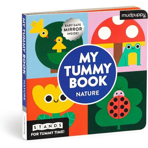 My Tummy Book Nature: High-Contrast Fold-Out Book That Stands for Tummy Time, Baby-Safe Mirror Inside!