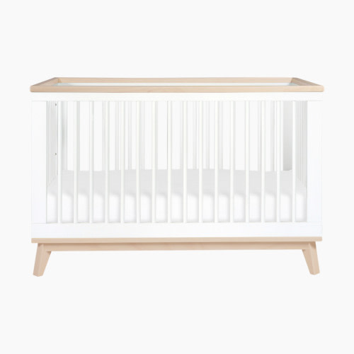 babyletto Scoot 3-in-1 Convertible Crib with Toddler Bed Conversion Kit - White/Washed Natural