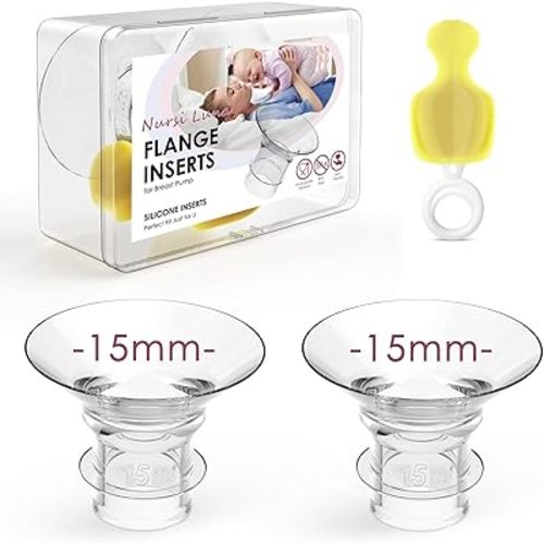 Flange Inserts 10PCS 13/15/17/19/21mm for 24mm Flanges/Shield of Most Pumps, Flange Sizing Kit Silicone Flanges Insert, Breastfeeding Essentials Kit for New Moms