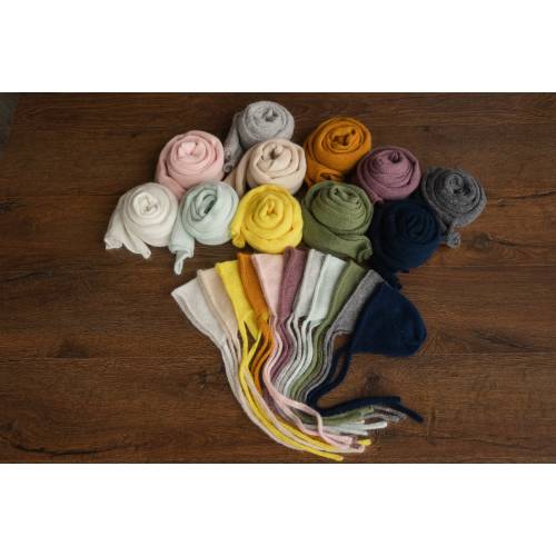 Angora Wool Newborn Knitted Wrap and Bonnet - Photo Prop Outfit
