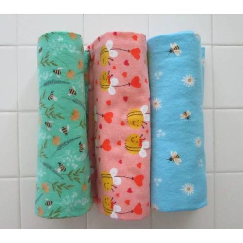 Bumble Bee/Honey Bee Blankets Blue Peach Green Cotton Flannel Baby Blanket Receiving Swaddling Toddler Throw Insect Theme Summer Shower 2026