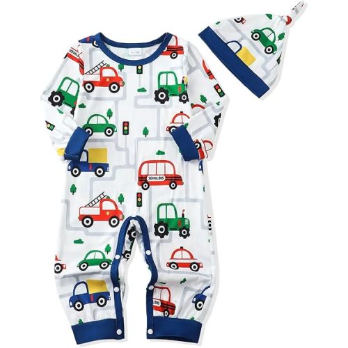 NZRVAWS Baby Boy Clothes Preemie Infant Boy Bear Outfits Jumpsuit Bodysuit Letter Print Romper