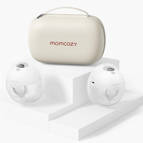 Momcozy M5 Hands-Free Wearable Breast Pump, Double-Sealed Flange for Baby-Like Comfort, 3 Modes & 9 Suction Levels, Portable Electric Pump – 24mm, 2-Pack Quill Gray
