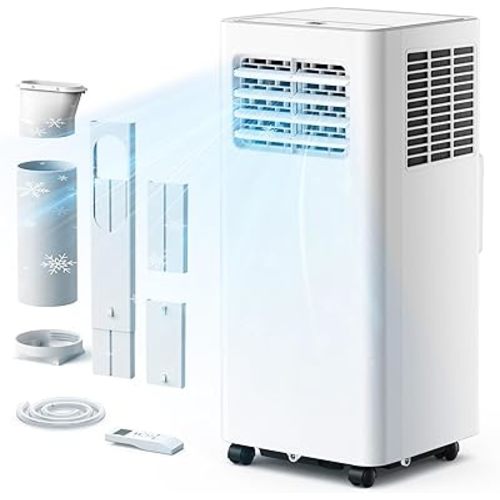 EUHOMY 10,000 BTU Portable Air Conditioners, 4 in 1 Portable AC with Cool, Dry, Fan, Sleep Modes, Room Air Conditioners with 50 dB & 24H Timer, with Remote, for Bedroom, Apartment up to 450 Sq.Ft