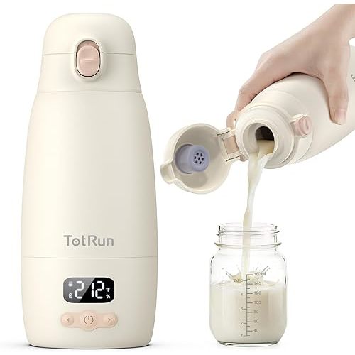 Portable Bottle Warmer for Travel & Night, Cordless Baby Milk Warmer Cup, Portable Milk Warmer with Fast Heating, Wide-Range Temperature Control (98–212°F), 17.5oz Large Capacity, Keep Warm 32H