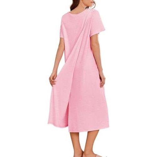 Deyeek Hospital Gowns for Women Labor Delivery Shoulder Surgery Dress Adaptive Clothing Night Robes for Elderly Plus Size