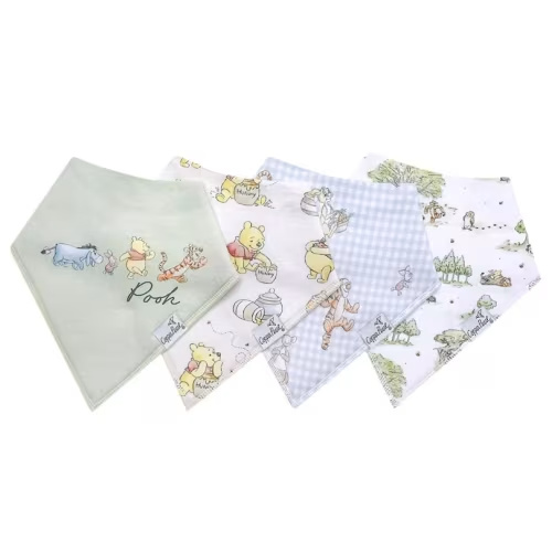Set of 4 Bandana Bibs, Hundred Acre Wood