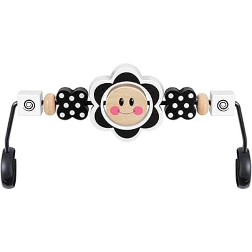 Baby Bjorn Bouncer Toy Bar, Upgrade Toy for Baby Bouncer Soft & Bliss, Easy to Attach and Remove, Child-Friendly Materials, Exciting Design for Curious Babies, Black and White Flowers