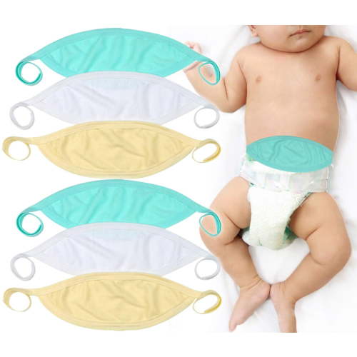 ToBeInStyle Newborn Babies' 6 Pack Ultra-Soft Cotton Baby Umbilical Belly Binder - Pastel