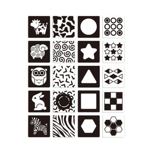 DOLITY Baby Contrast Cards Portable Early Learning Activity Cards for Birthday Gift black and white