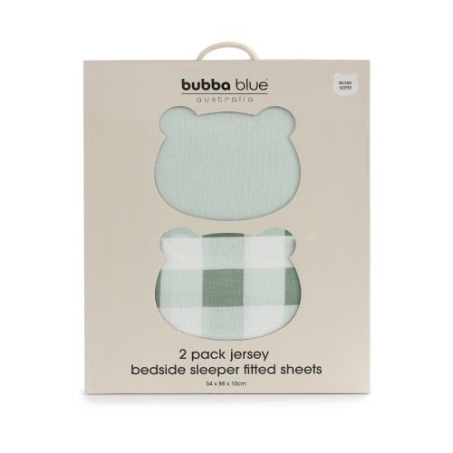 Bubba Blue Sundae Bedside Sleeper Fitted Sheet 2 Pack Greentea