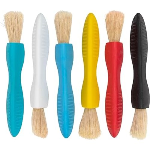READY 2 LEARN - CE-6675 Ready 2 Learn Triangle Grip Paint Brushes - Set of 6 - 18m+ - Easy to Grip Paint Brushes for 2, 3 and 4 Year Olds - Encourage Writing Grip