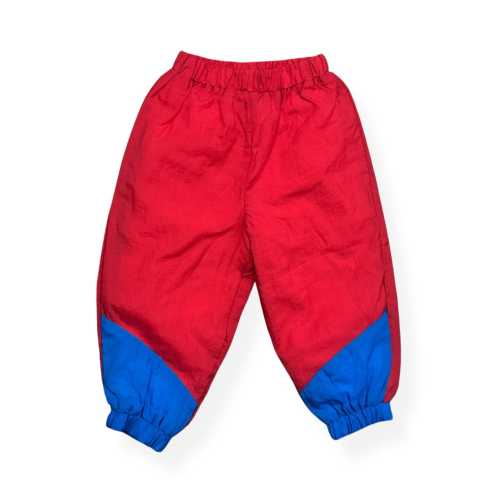 VTG 90s Kids Toddler Red Blue Color Block Elastic Waist Joggers Vintage 1990s 24 Months 2T