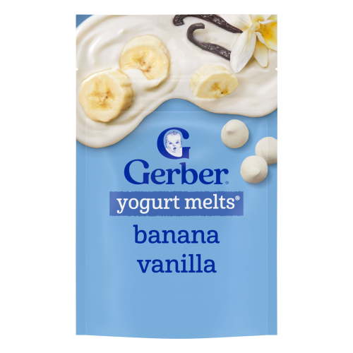 Gerber Banana Vanilla Yogurt Melts Baby Snacks, Stage 3, 1 oz, Baby Finger Food
