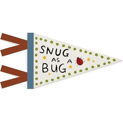 Kids Nursery Room Decor, Whimsical Ladybug Wall Pennant Flag Felt Banner, Ladybug Insect Wall Hanging Decor for Kids Boy Girl Nursery Toddler Room Bedroom Playroom