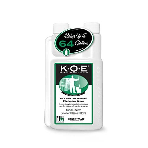 Odorcide, Thornell KOE Kennel Odor Eliminator Concentrate, Great for Cages, Runs, Floors & More, Pet Odor Eliminator for Home & Kennel w/Safe, Non-Enzymatic Formula, 16 oz, White – Not A Spray Bottle
