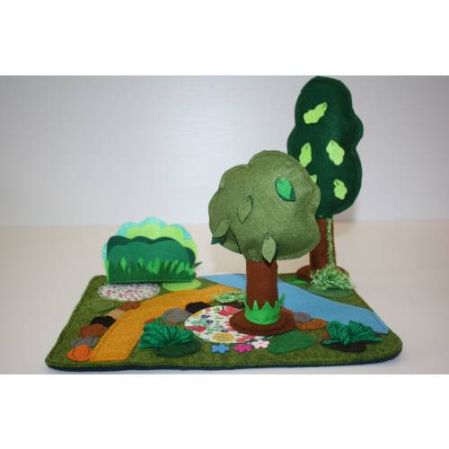 Felt forest playscape for toddler pretend play