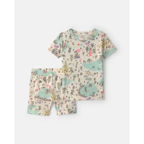 Toddler Girl 2-Piece 100% Cotton 'Beach Monster' Pajama Set | Carter's