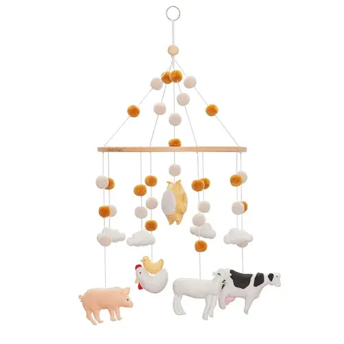 Baby Crib Mobile - Nursery Decoration and for Boys & Girls with Farm Animals