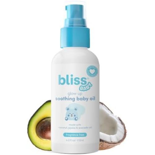 Bliss Baby Oil Unscented Massage Oil, Dermatologist Tested, 4fl. Oz