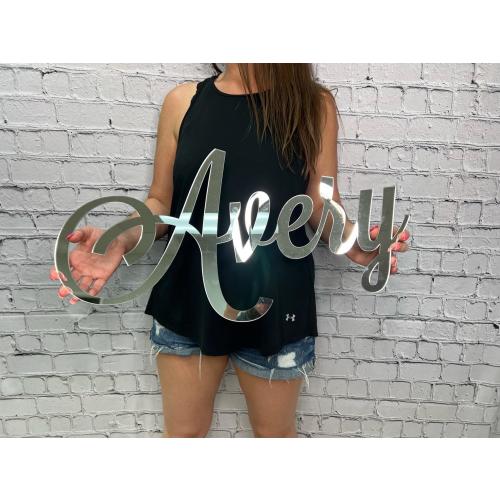 Custom Acrylic Mirror Name Sign | Nursery Name Sign | Personalized Name Sign | Mirror Acrylic Name | Multipe Fonts | Instant Preview