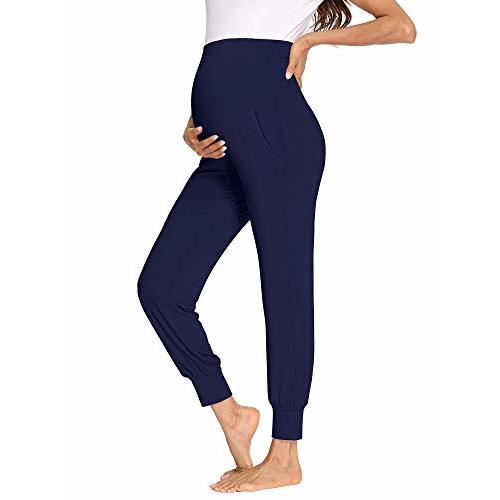 fitglam Women's Maternity Pants Over Belly Lounge Pajamas Clothes Pregnancy Must Haves Joggers with Pockets