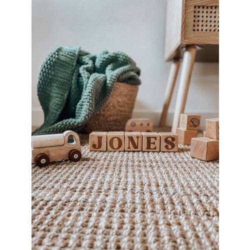 Retro Wooden Baby Name Blocks for Baby Shower Gift, Boho Decor for Girls Nursery, Newborn Photography Props