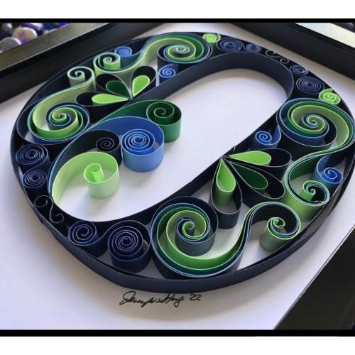 Custom Quilled Initial Art: Personalized Nursery Decor (8x10)