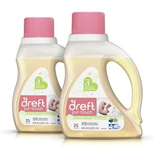 Dreft purtouch Baby Liquid HE Laundry Detergent, Hypoallergenic and Plant-based, 80 oz (2 pack, 40 oz each) - Dreft purtouch Detergent, 2 Count
