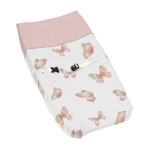 Sweet Jojo Designs Girl Changing Pad Cover Butterfly Pink and Taupe