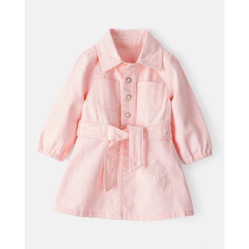 Baby Girl Embroidered Cotton Long-Sleeve Dress - Pink - OshKosh | Carter's