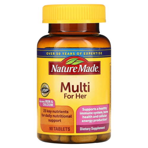 Nature Made Multivitamin For Her, Womens Multivitamin for Daily Nutritional Support, Multivitamin for Women, 90 Tablets, 90 Day Supply
