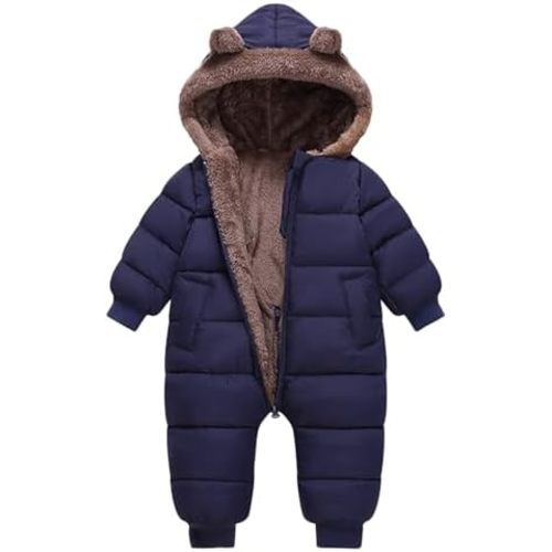AiWMGL Baby Boys Girls Snowsuit Winter Clothes Suit Hooded Jumpsuit Romper Bear Outfit Infant Warm Coat Outwear Overcoat