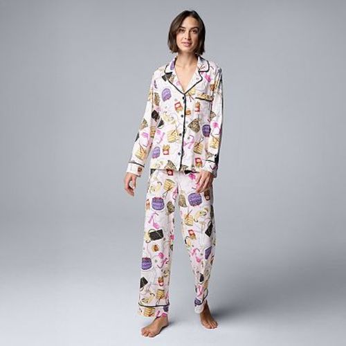 Women's Simply Vera Vera Wang 2-Piece Pajama Top & Pajama Bottoms Set